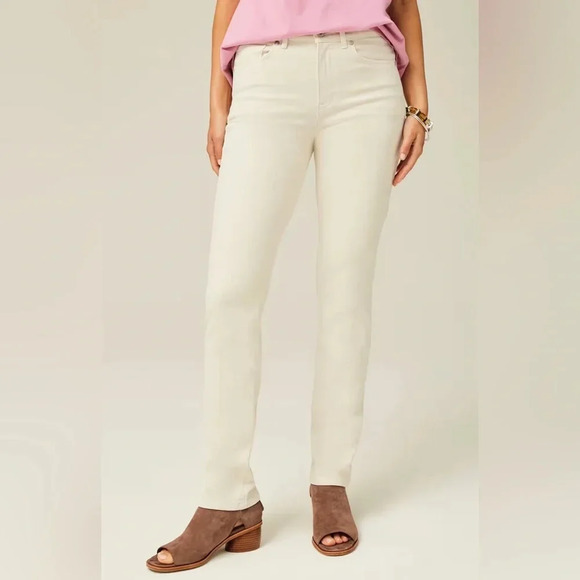 J. Jill Denim High Rise Straight Leg White Jeans - Picture 1 of 8